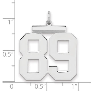 Sterling Silver Rhodium-plated Large Polished Number 89 Charm