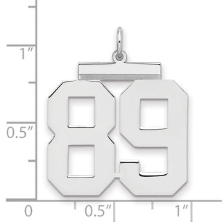 Sterling Silver Rhodium-plated Large Polished Number 89 Charm