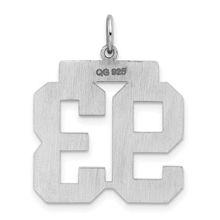 Sterling Silver Rhodium-plated Large Polished Number 93 Charm