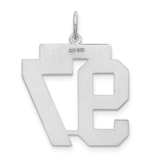 Sterling Silver Rhodium-plated Large Polished Number 97 Charm