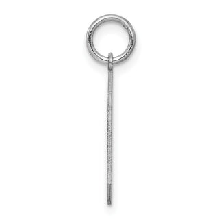 Sterling Silver Rhodium-plated Medium Satin Number 0 Charm