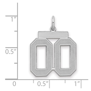Sterling Silver Medium Satin Number 00 Charm