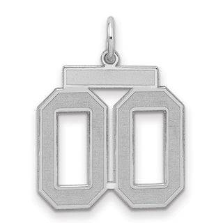 Sterling Silver Medium Satin Number 00 Charm