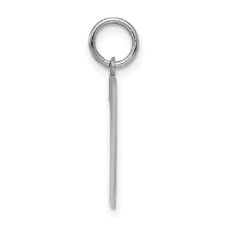 Sterling Silver Rhodium-plated Medium Satin Number 1 Charm