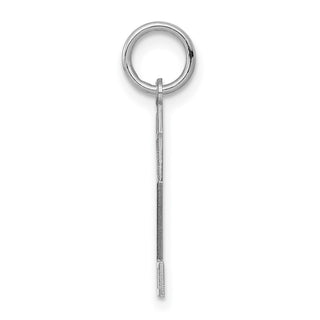 Sterling Silver Rhodium-plated Medium Satin Number 2 Charm