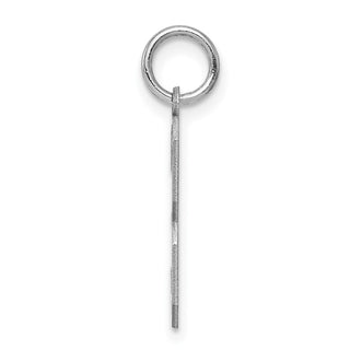 Sterling Silver Rhodium-plated Medium Satin Number 3 Charm