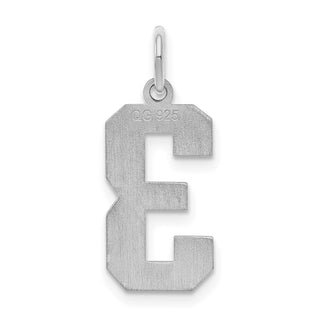 Sterling Silver Rhodium-plated Medium Satin Number 3 Charm