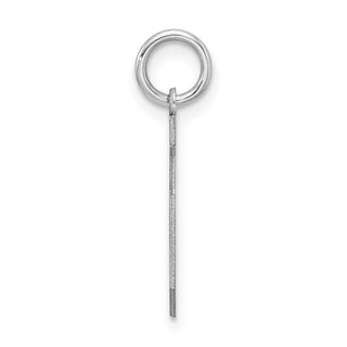 Sterling Silver Rhodium-plated Medium Satin Number 5 Charm