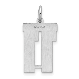 Sterling Silver Rhodium-plated Medium Satin Number 11 Charm