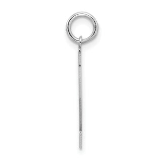 Sterling Silver Rhodium-plated Medium Satin Number 12 Charm