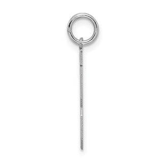 Sterling Silver Rhodium-plated Medium Satin Number 13 Charm