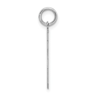 Sterling Silver Rhodium-plated Medium Satin Number 15 Charm