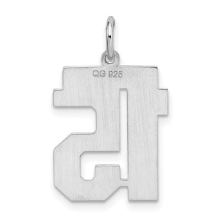 Sterling Silver Rhodium-plated Medium Satin Number 15 Charm