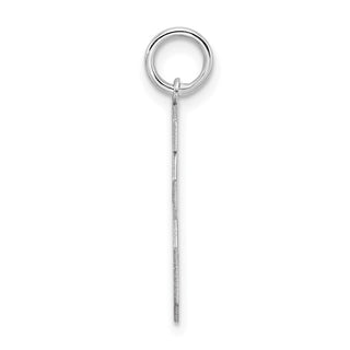 Sterling Silver Rhodium-plated Medium Satin Number 16 Charm