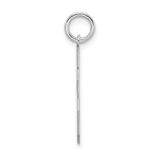 Sterling Silver Rhodium-plated Medium Satin Number 16 Charm