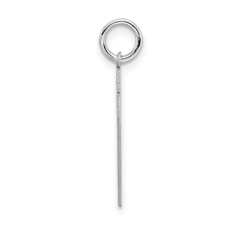 Sterling Silver Rhodium-plated Medium Satin Number 17 Charm