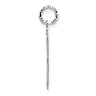 Sterling Silver Rhodium-plated Medium Satin Number 18 Charm