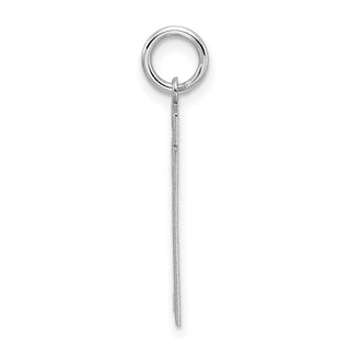 Sterling Silver Rhodium-plated Medium Satin Number 21 Charm