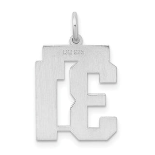 Sterling Silver Rhodium-plated Medium Satin Number 31 Charm