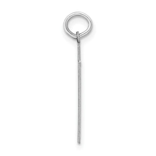 Sterling Silver Rhodium-plated Medium Satin Number 51 Charm