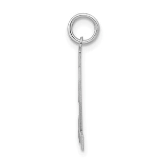 Sterling Silver Rhodium-plated Medium Satin Number 52 Charm