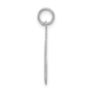 Sterling Silver Rhodium-plated Medium Satin Number 56 Charm