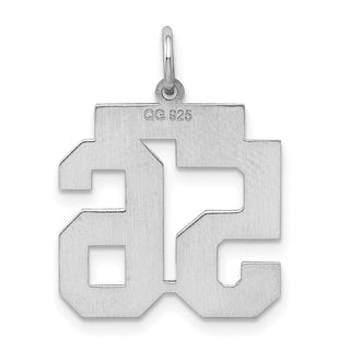 Sterling Silver Rhodium-plated Medium Satin Number 56 Charm