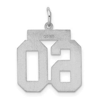 Sterling Silver Rhodium-plated Medium Satin Number 60 Charm