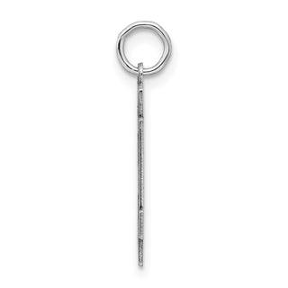 Sterling Silver Rhodium-plated Medium Satin Number 64 Charm