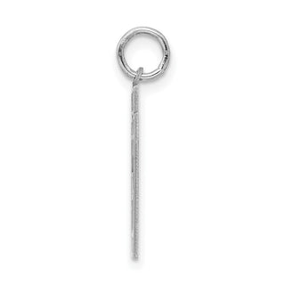 Sterling Silver Rhodium-plated Medium Satin Number 67 Charm