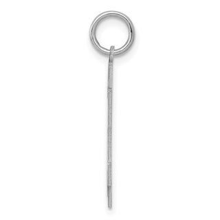 Sterling Silver Rhodium-plated Medium Satin Number 74 Charm