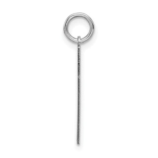 Sterling Silver Rhodium-plated Medium Satin Number 77 Charm