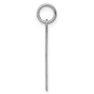 Sterling Silver Rhodium-plated Large Satin Number 1 Charm