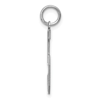 Sterling Silver Rhodium-plated Large Satin Number 5 Charm