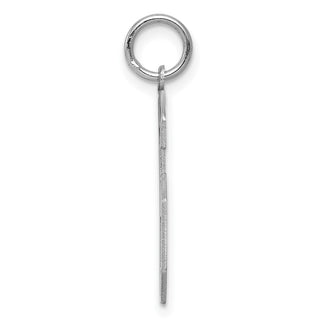 Sterling Silver Rhodium-plated Large Satin Number 6 Charm