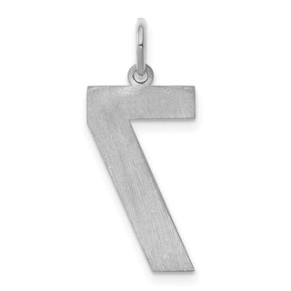 Sterling Silver Rhodium-plated Large Satin Number 7 Charm