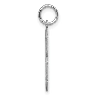Sterling Silver Rhodium-plated Large Satin Number 8 Charm
