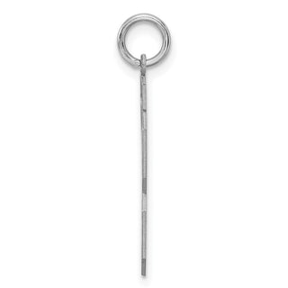 Sterling Silver Rhodium-plated Large Satin Number 13 Charm
