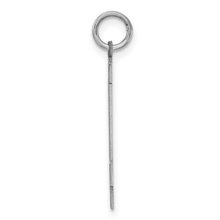Sterling Silver Rhodium-plated Large Satin Number 14 Charm