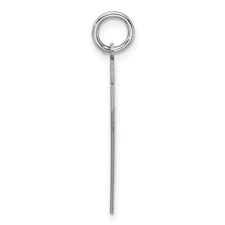 Sterling Silver Rhodium-plated Large Satin Number 17 Charm