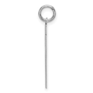 Sterling Silver Rhodium-plated Large Satin Number 21 Charm