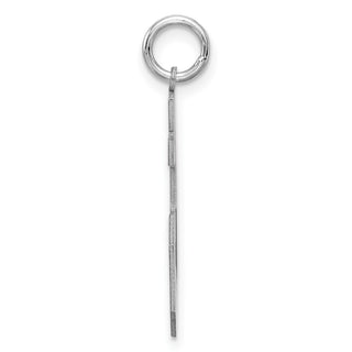 Sterling Silver Rhodium-plated Large Satin Number 25 Charm