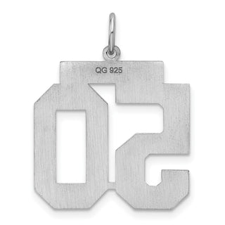 Sterling Silver Rhodium-plated Large Satin Number 50 Charm