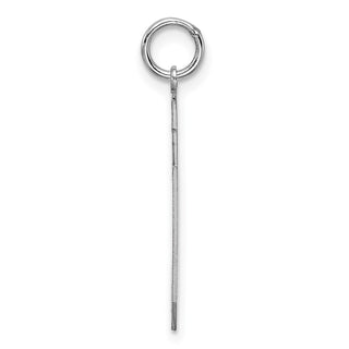 Sterling Silver Rhodium-plated Large Satin Number 70 Charm