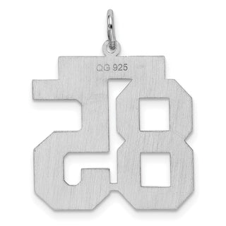 Sterling Silver Rhodium-plated Large Satin Number 85 Charm