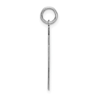 Sterling Silver Rhodium-plated Large Satin Number 97 Charm