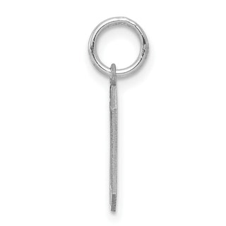 Sterling Silver Rhodium-plated Small Satin Number 0 Charm