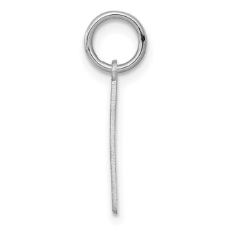 Sterling Silver Rhodium-plated Small Satin Number 1 Charm