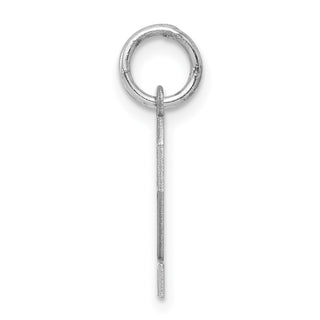 Sterling Silver Rhodium-plated Small Satin Number 2 Charm