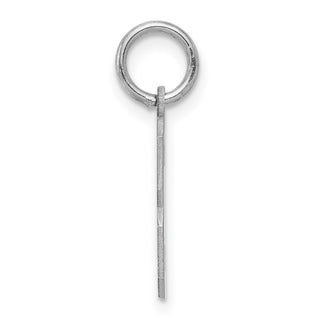Sterling Silver Rhodium-plated Small Satin Number 3 Charm